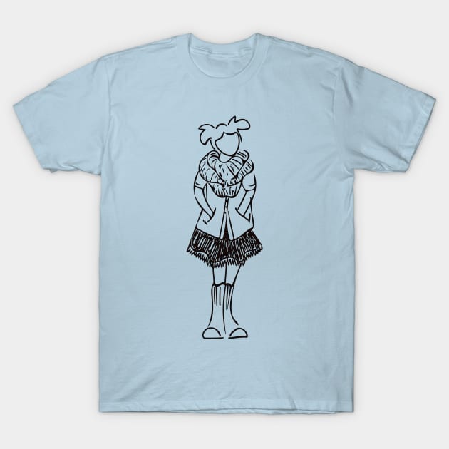 Bundled Kawaii Girl T-Shirt by fruitfulart